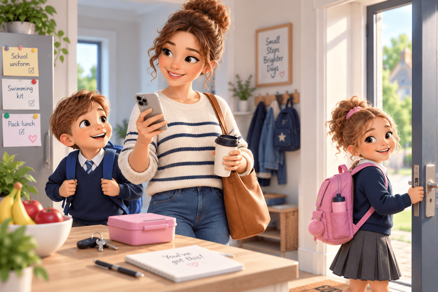 A family enjoying time together at home